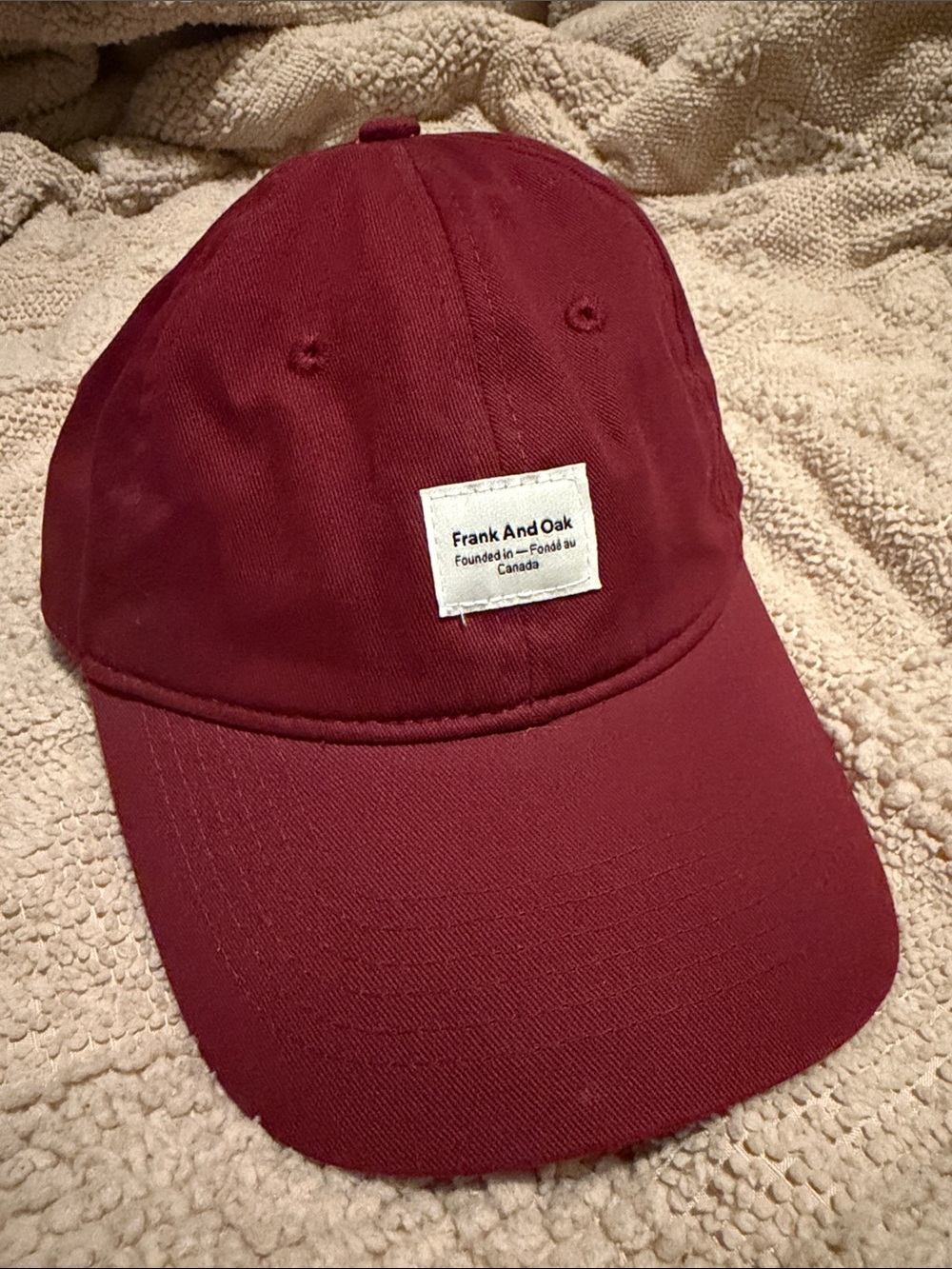 Frank & Oak Burgundy Baseball Cap